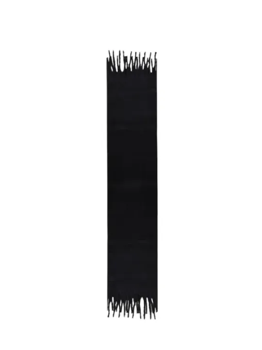 Schwarzer Wollschal mit Fransenhemd