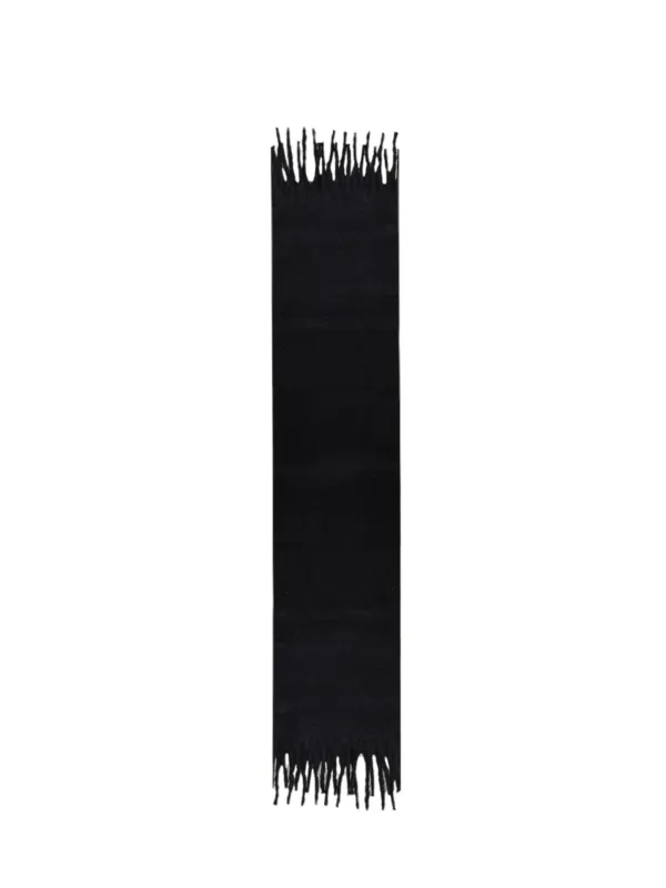 Schwarzer Wollschal mit Fransenhemd Schwarzer Wollschal mit Fransenhemd