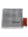 Scarves Chic Unisex Gray Wool Scarf with Logo Embroidery 310,00 € 8058301883473 | Planet-Deluxe