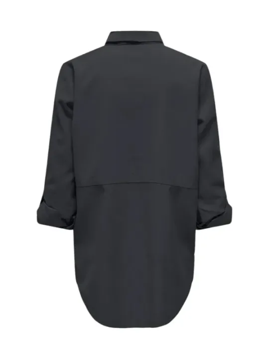 Schwarze Bluse mit Rüschen detail