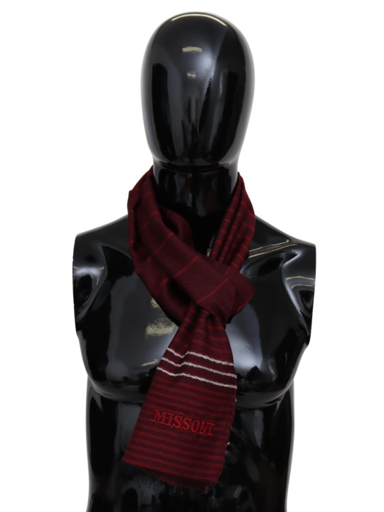 Scarves Elegant Wool Silk Blend Striped Scarf 310,00 € 8058301883435 | Planet-Deluxe