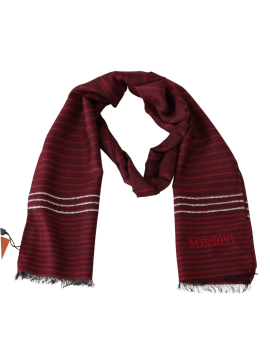 Scarves Elegant Wool Silk Blend Striped Scarf 310,00 € 8058301883435 | Planet-Deluxe