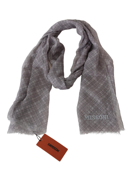 Scarves Elegant Wool Silk Blend Plaid Scarf 310,00 € 8058301883527 | Planet-Deluxe