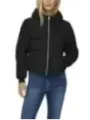 Schwarze, kurze gesteppte Winterjacke