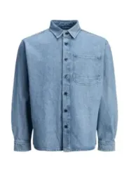 Hellblaues Jeanshemd mit Knopfleiste