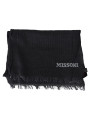Scarves Elegant Black Wool Fringed Scarf 310,00 € 7333413005960 | Planet-Deluxe