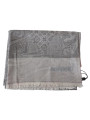 Scarves Elegant Paisley Wool Scarf in Gray 310,00 € 8058301883633 | Planet-Deluxe