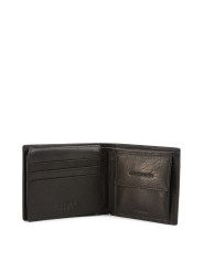 Schwarzes Lederbrieftasche mit Münzfach