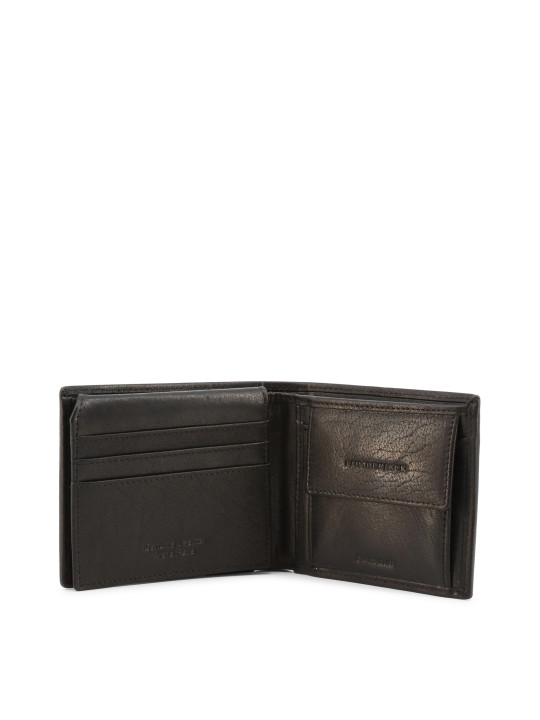 Schwarzes Lederbrieftasche mit Münzfach