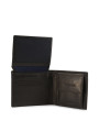 Schwarzes Lederbrieftasche, schlichtes Design