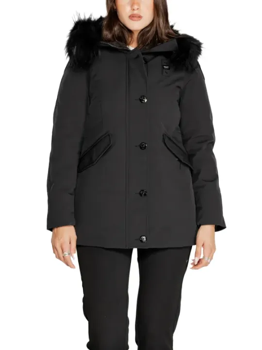 Damen Winterjacke mit Kunstpelz Kapuze