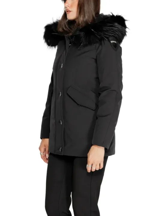 Schwarze Winterjacke mit Kapuze