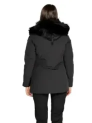 Schwarze Daunenjacke mit Kapuze