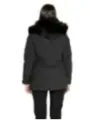 Schwarze Daunenjacke mit Kapuze
