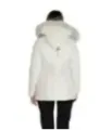 Weißer Blauer Daunenparka mit Fellkapuze