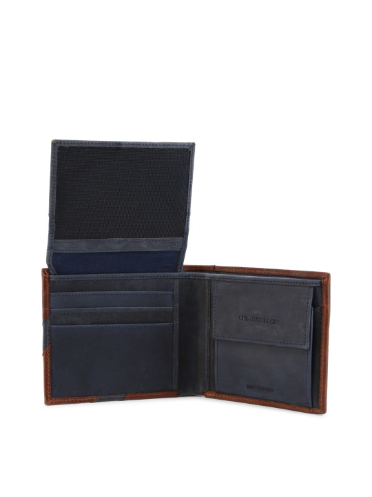 Dunkelbraunes Lederbrieftasche mit Nähten