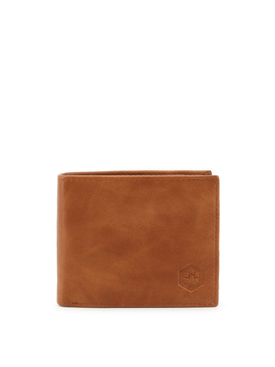 Braunes Lederbrieftasche mit dezenter Prägung