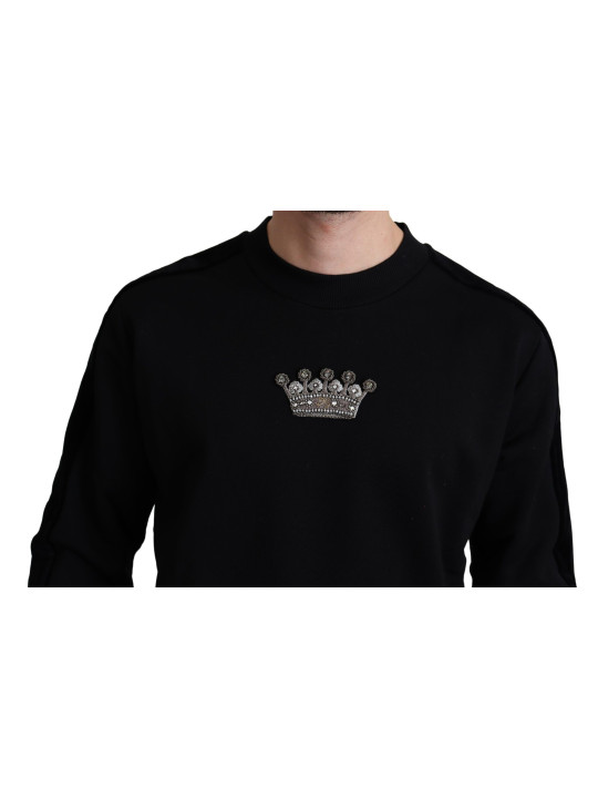 Sweaters Black Cotton Crown Pullover Mens Sweater 1.180,00 € 8054319597463 | Planet-Deluxe