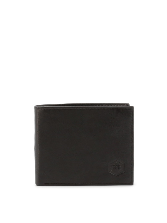 Schwarzes Lederbifold-Portemonnaie der Marke Lumberjack