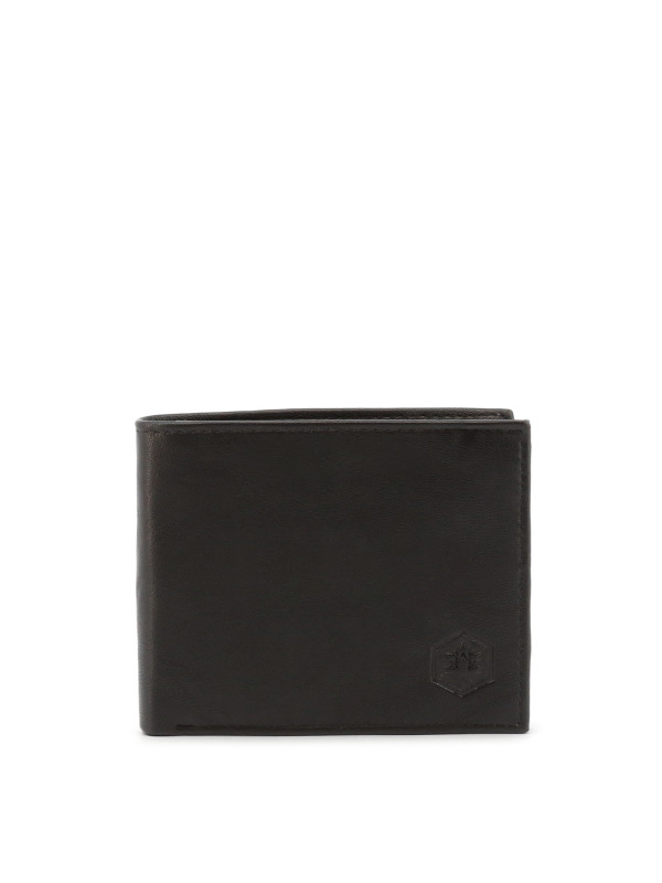 Schwarzes Lederbifold-Portemonnaie der Marke Lumberjack