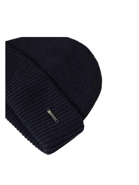 Dunkelblaue Rippstrickmütze Antony Morato