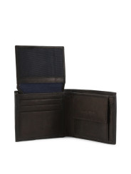 Schwarzes Lederbrieftasche, schlichtes modernes Design