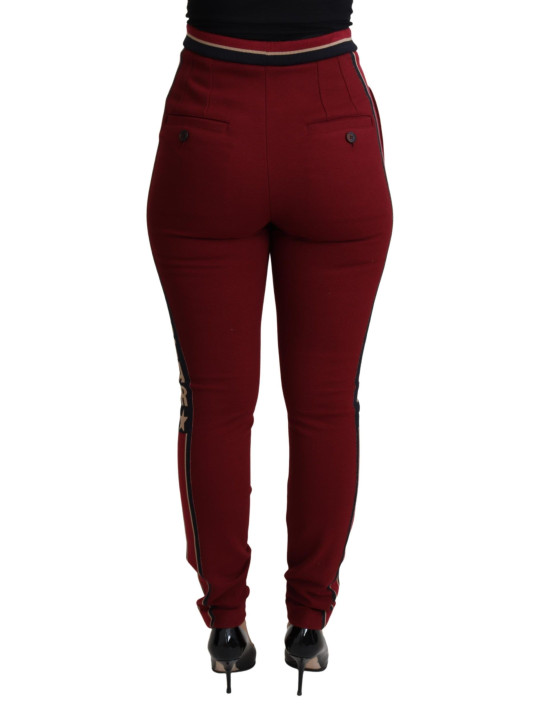 Jeans & Pants High-Waist Embroidered Red Skinny Trousers 810,00 € 8059226207092 | Planet-Deluxe