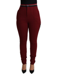 Jeans & Pants High-Waist Embroidered Red Skinny Trousers 810,00 € 8059226207092 | Planet-Deluxe