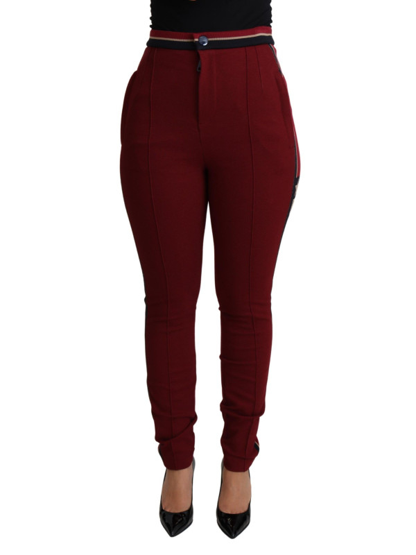 Jeans & Pants High-Waist Embroidered Red Skinny Trousers 810,00 € 8059226207092 | Planet-Deluxe