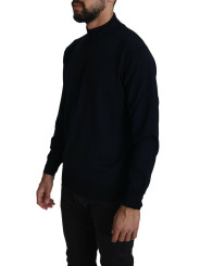 Sweaters Elegant Dark Blue Pullover Sweater 360,00 € 8058301883909 | Planet-Deluxe