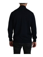 Sweaters Elegant Dark Blue Pullover Sweater 360,00 € 8058301883909 | Planet-Deluxe