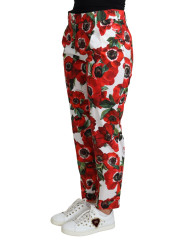 Jeans & Pants Elegant White Poppy Print Tapered Pants 1.350,00 € 8053286853473 | Planet-Deluxe