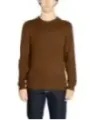 Brauner Baumwollpullover mit Rippenmuster