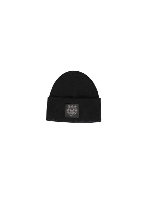 Schwarze Beanie mit Tigerlogo