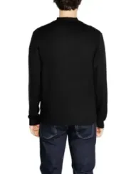 Schwarzer Herren-Langarm-Cardigan modern-traditionell