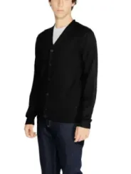 Schwarzer Baumwoll-Cardigan klassisches Design