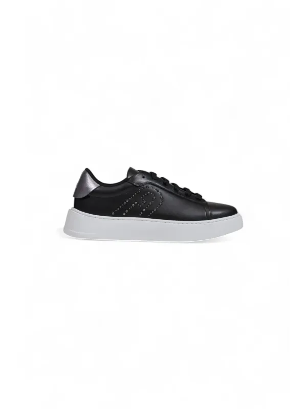 Schwarze weiße Furla Leder Sneaker