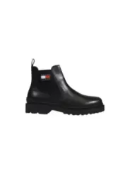 Schwarzer Leder Chelsea Stiefel