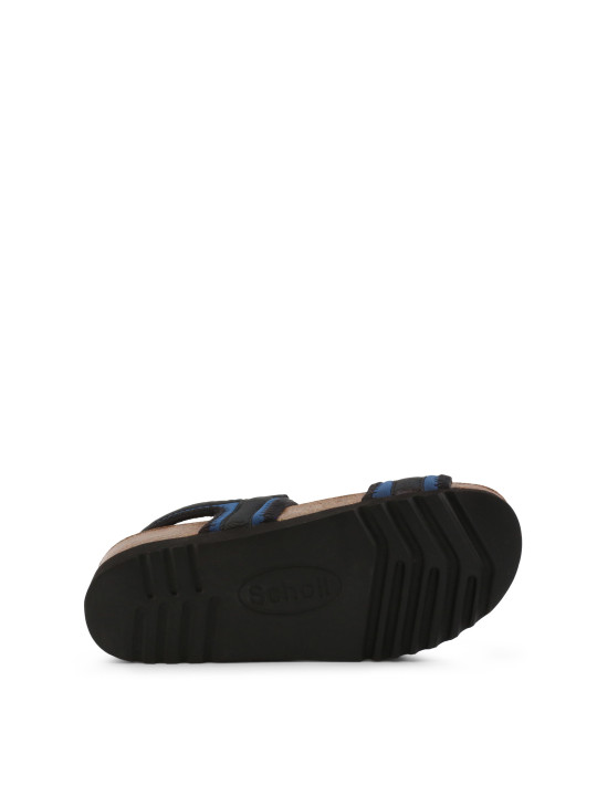 Scholl Sandale schwarze Sohle blau