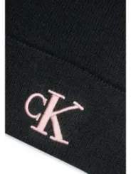 Schwarze Calvin Klein Baumwollmütze gestreift