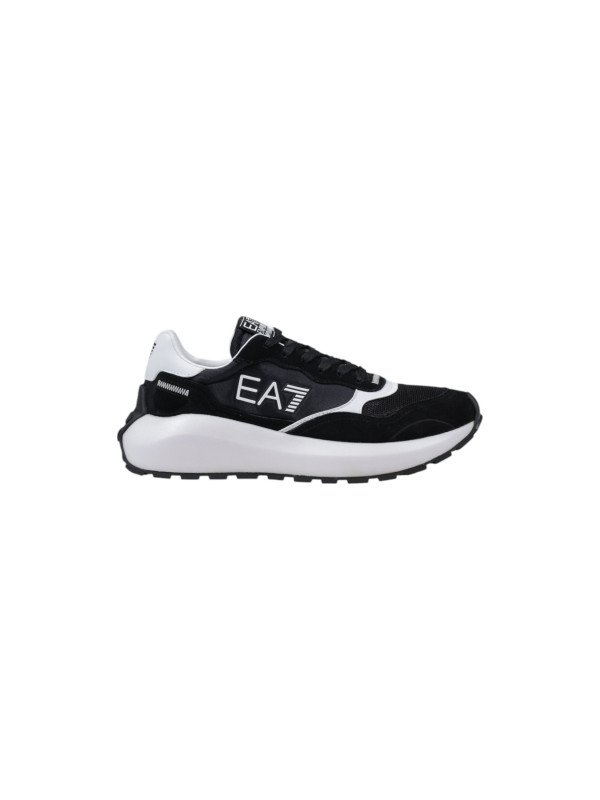 Schwarze EA7-Sneaker mit Streifen