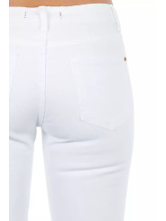 Jeans & Pants Chic Biker-Inspired White Stretch Denim Jeans 260,00 € 3000009506067 | Planet-Deluxe