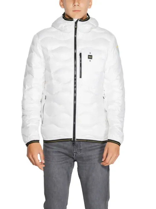 Weiße Blauer Jacke mit Reißverschluss