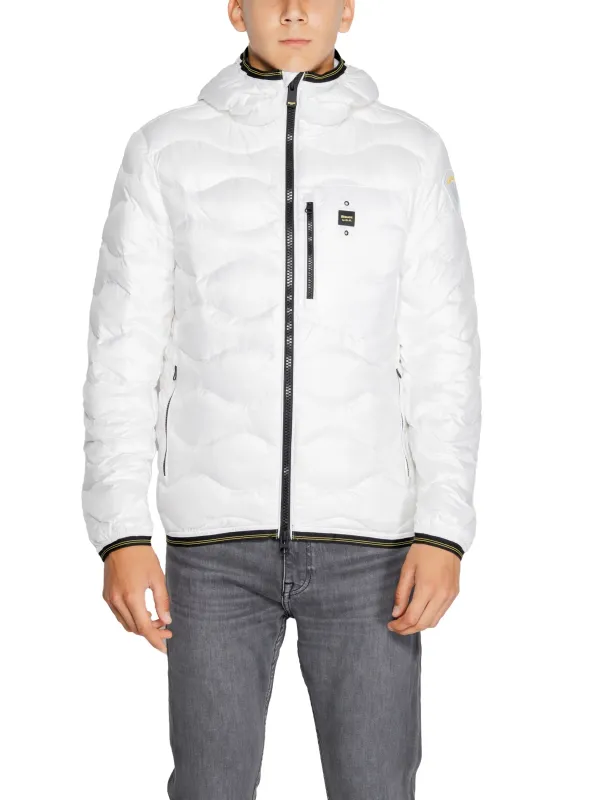 Weiße Blauer Jacke mit Reißverschluss Weiße Blauer Jacke mit Reißverschluss