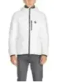 Weiße Blauer Jacke mit Reißverschluss