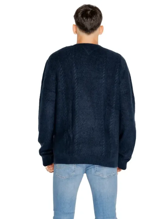 Marineblaues Tommy Hilfiger Kabelstrickmuster