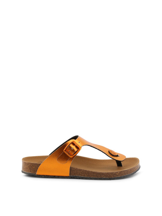 Orangene Sandale mit Schnallenriemen