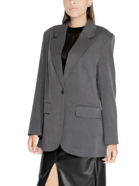 Schlanker grauschwarzer Blazer für Damen
