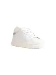 Weiße Leder-Sneakers mit Schnürung
