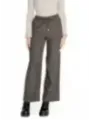 Taupe weite Beinform Hosen mit Kordelzug